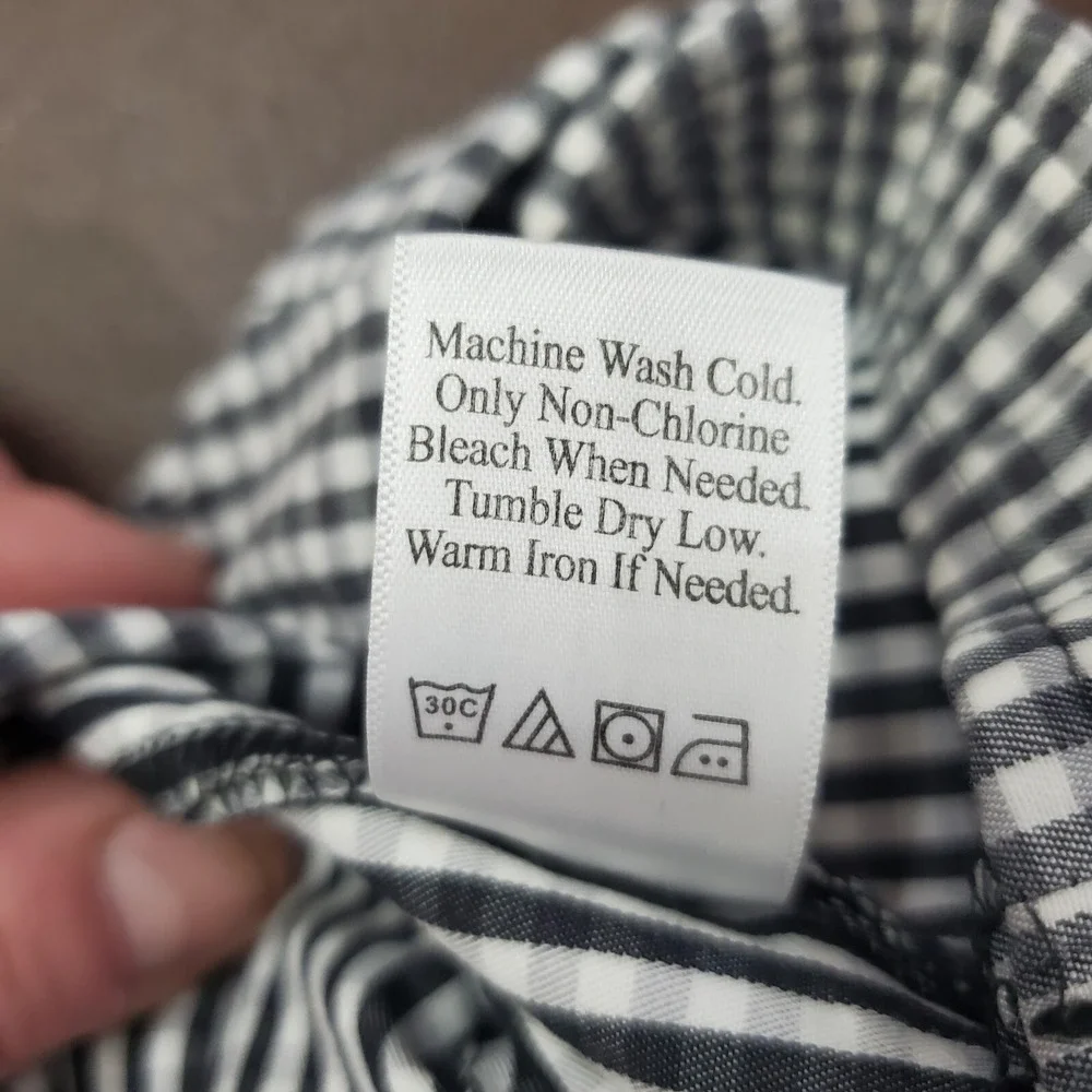 Coldwater Creek Womens Pants‎ Size 16 Plaid Cotton Spandex Black White Checkered - Picture 7 of 13